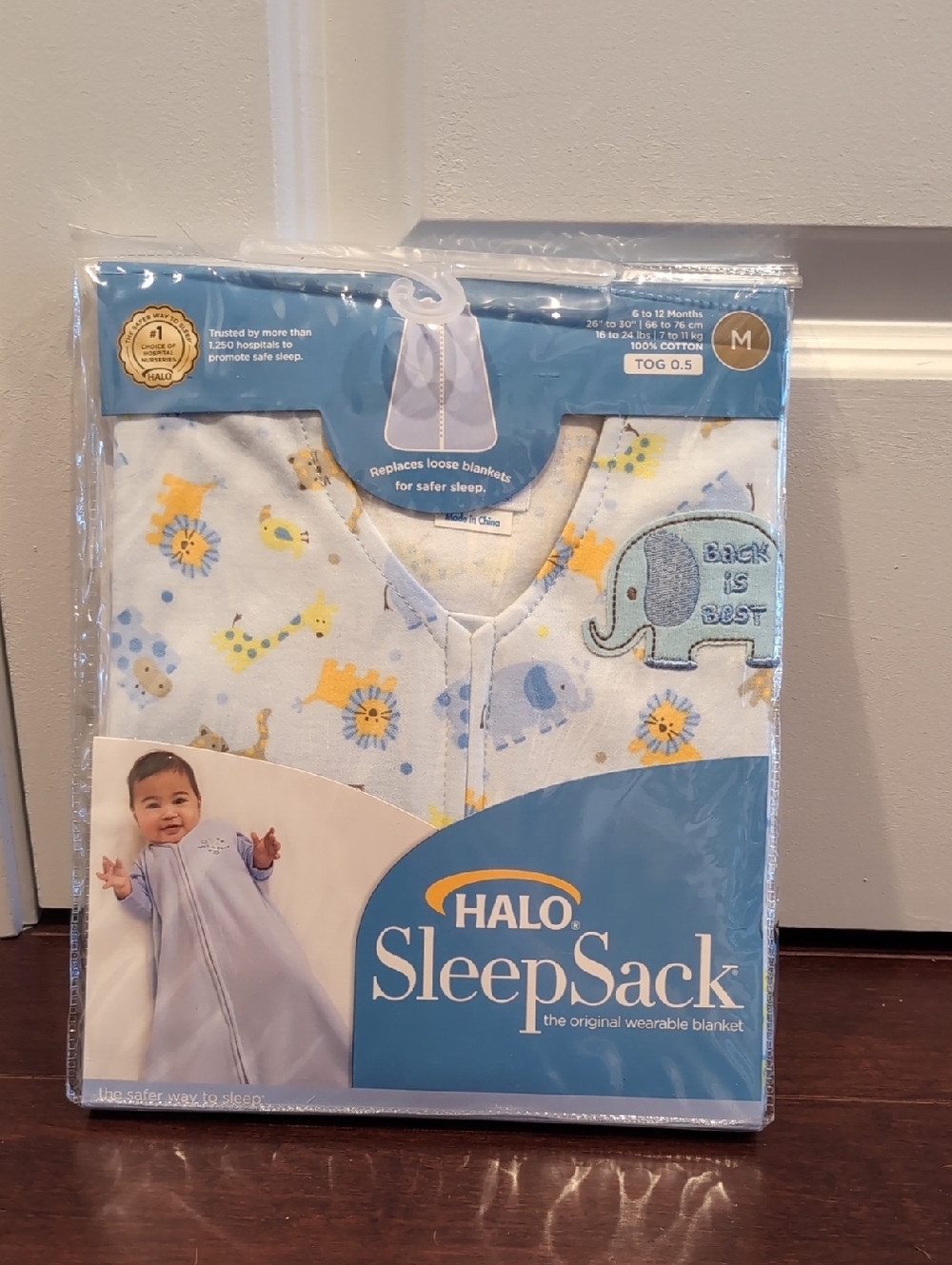 HALO SleepSack Baby Pajamas - Blue Elephant & Safari Print